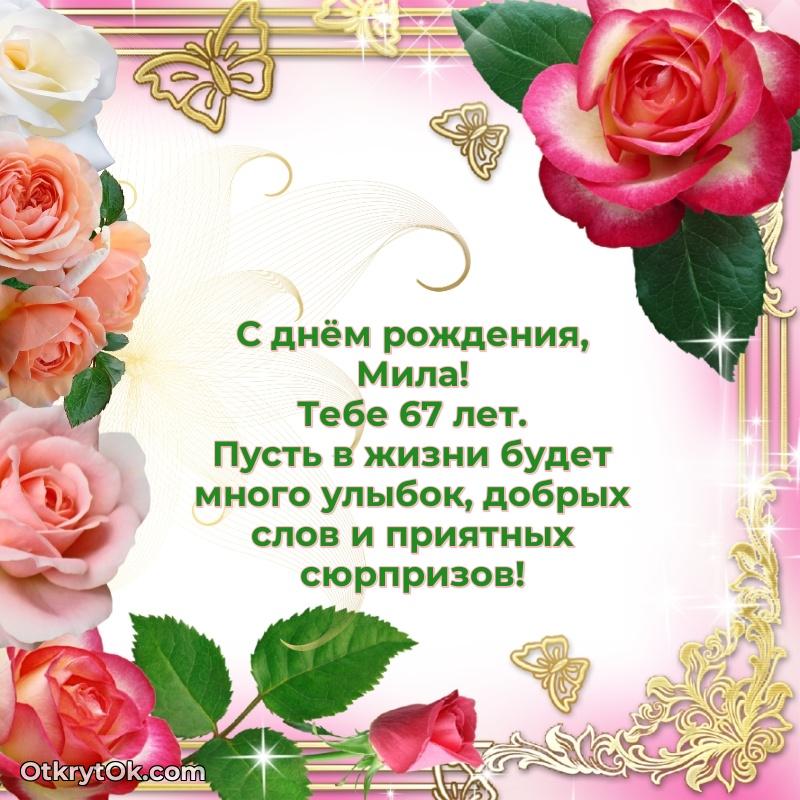 Картинка с юбилеем Миле 67 лет прикольная