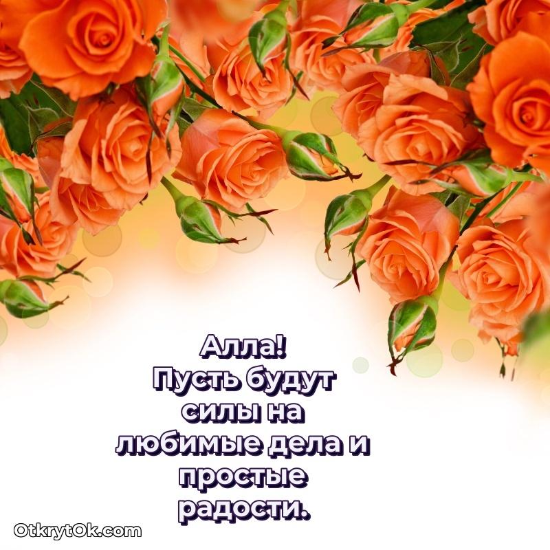 Открытка Поздравление женщине Алле Алла