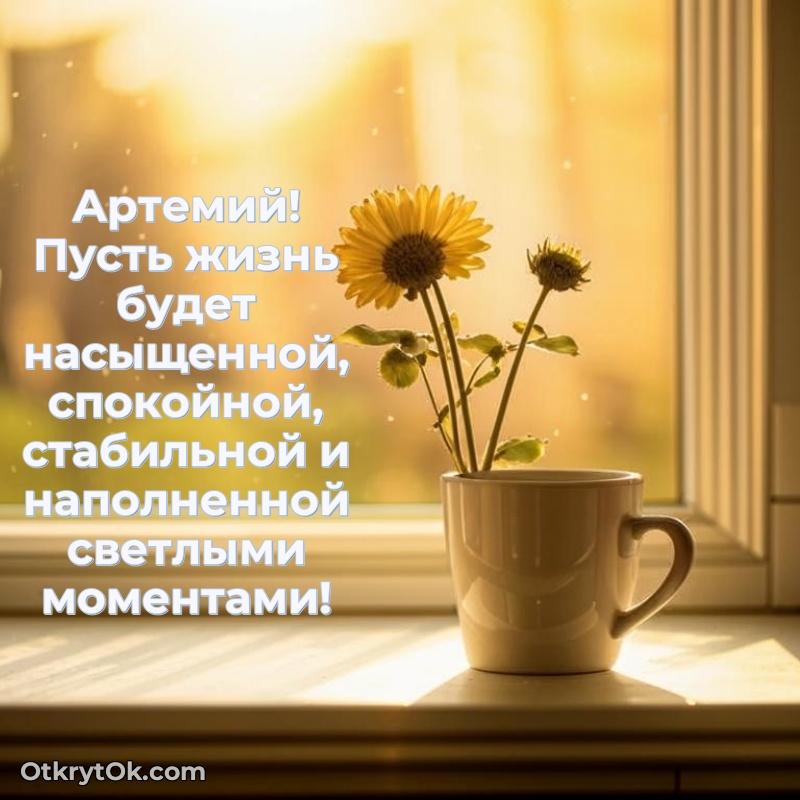 Открытка человеку — Открытка для ватсап с днем рождения Артемию